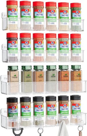 Nieifi Spice Rack Wall Mount, 4 Pac...