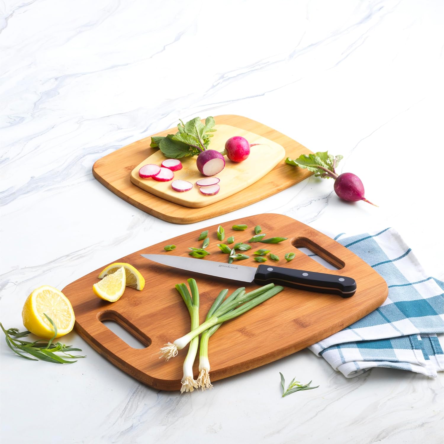 GoodCook Bamboo Cutting Board 3-Pack, Eco-Friendly Knife-Friendly Boards, 6x9-Inch, 9x12-Inch, 11x15-Inch, Durable and Moisture Resistant, Perfect for Food Prep and Serving - Image 2