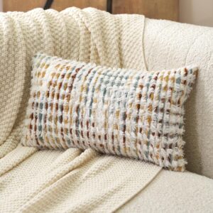Aeckself Boho Chenille Tufted Pillo...