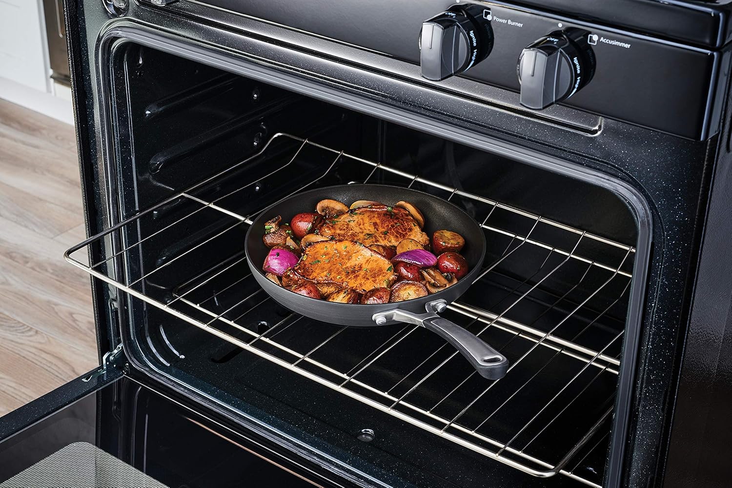 Calphalon 10-Piece Non-Stick Kitchen Cookware Set Black Pots & Pans with Stay-Cool Stainless Steel Handles Hard-Anodized Aluminum for Even Heating - Image 7
