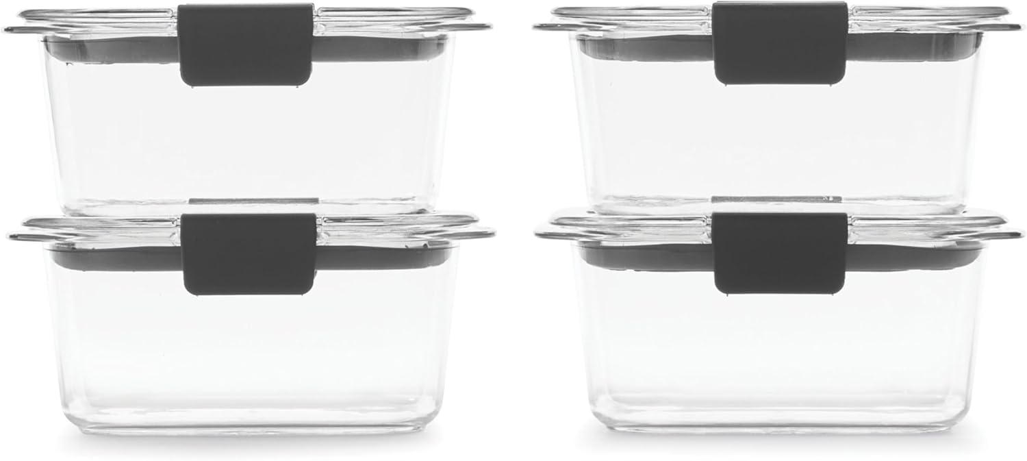 Rubbermaid Brilliance BPA Free Airtight Food Storage Containers with Lids, Set of 4 (4.7 Cup) Ideal for Lunch, Meal Prep, and Leftovers - Image 2
