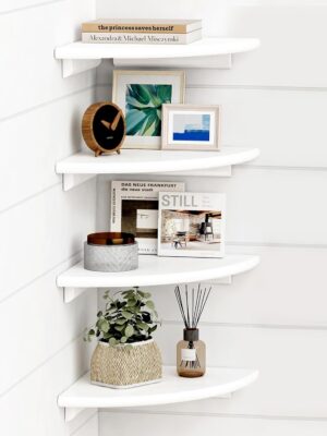 Forbena White Corner Floating Shelv...