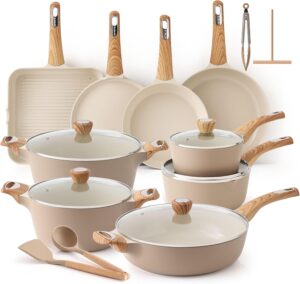 SENSARTE Ceramic Cookware Sets, Pot...