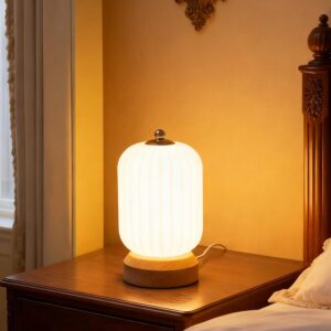 LONRISWAY LED Wood Table Lamp, 3-Co...