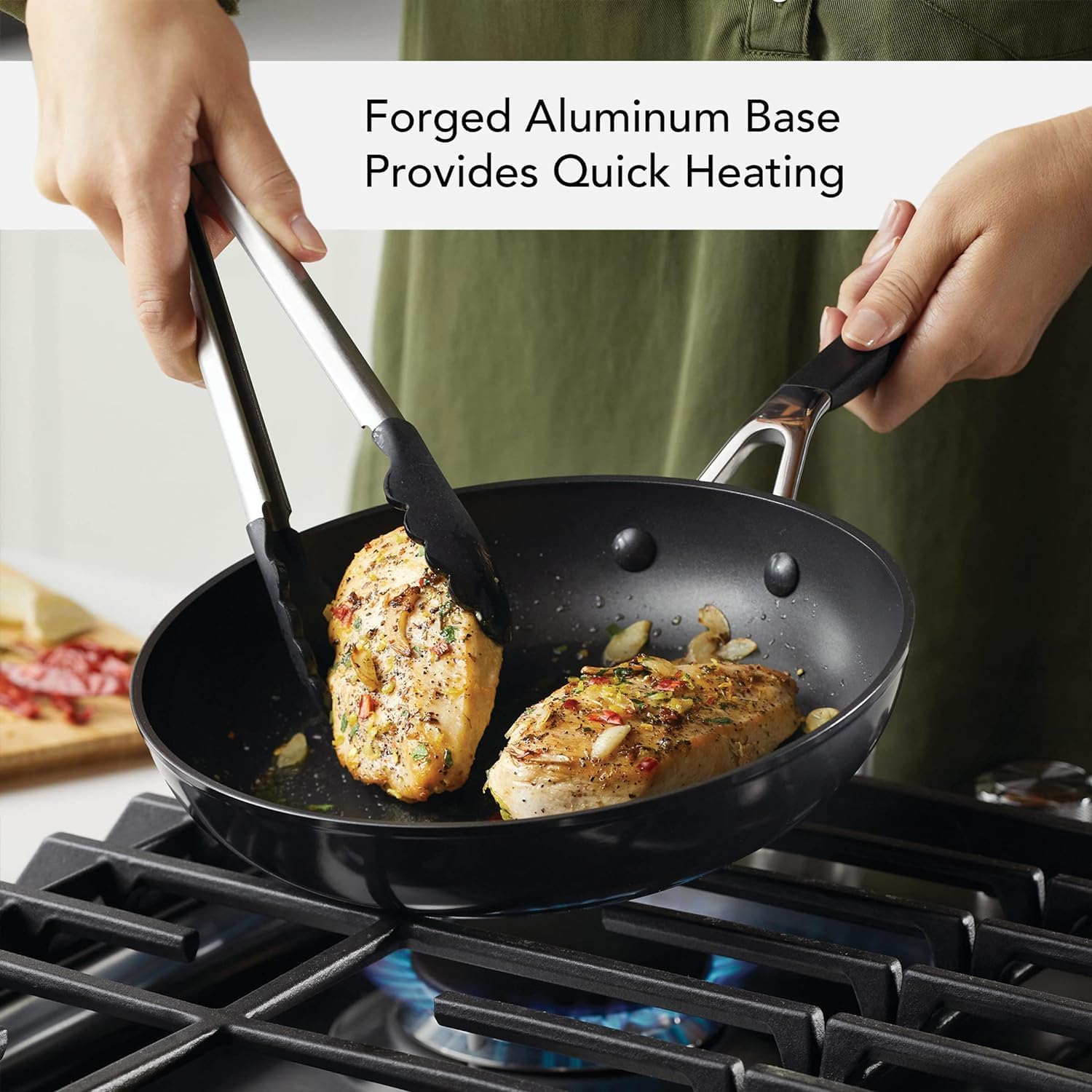 KitchenAid Hard Anodized Nonstick Cookware/Pots and Pans Set, 10 Piece - Matte Black - Image 3