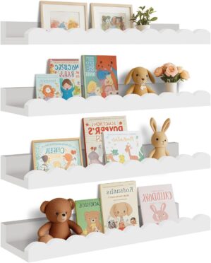 4-Pack Scalloped Shelves, Nursery S...