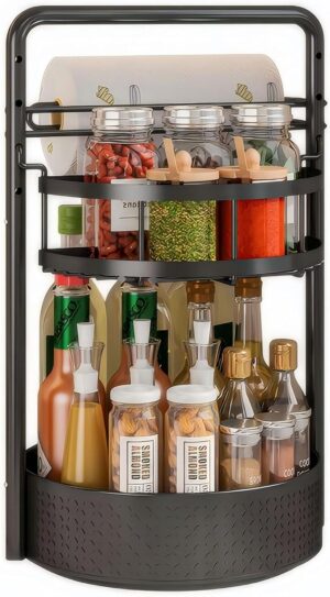 JEESA Rotating Spice Rack with Pape...