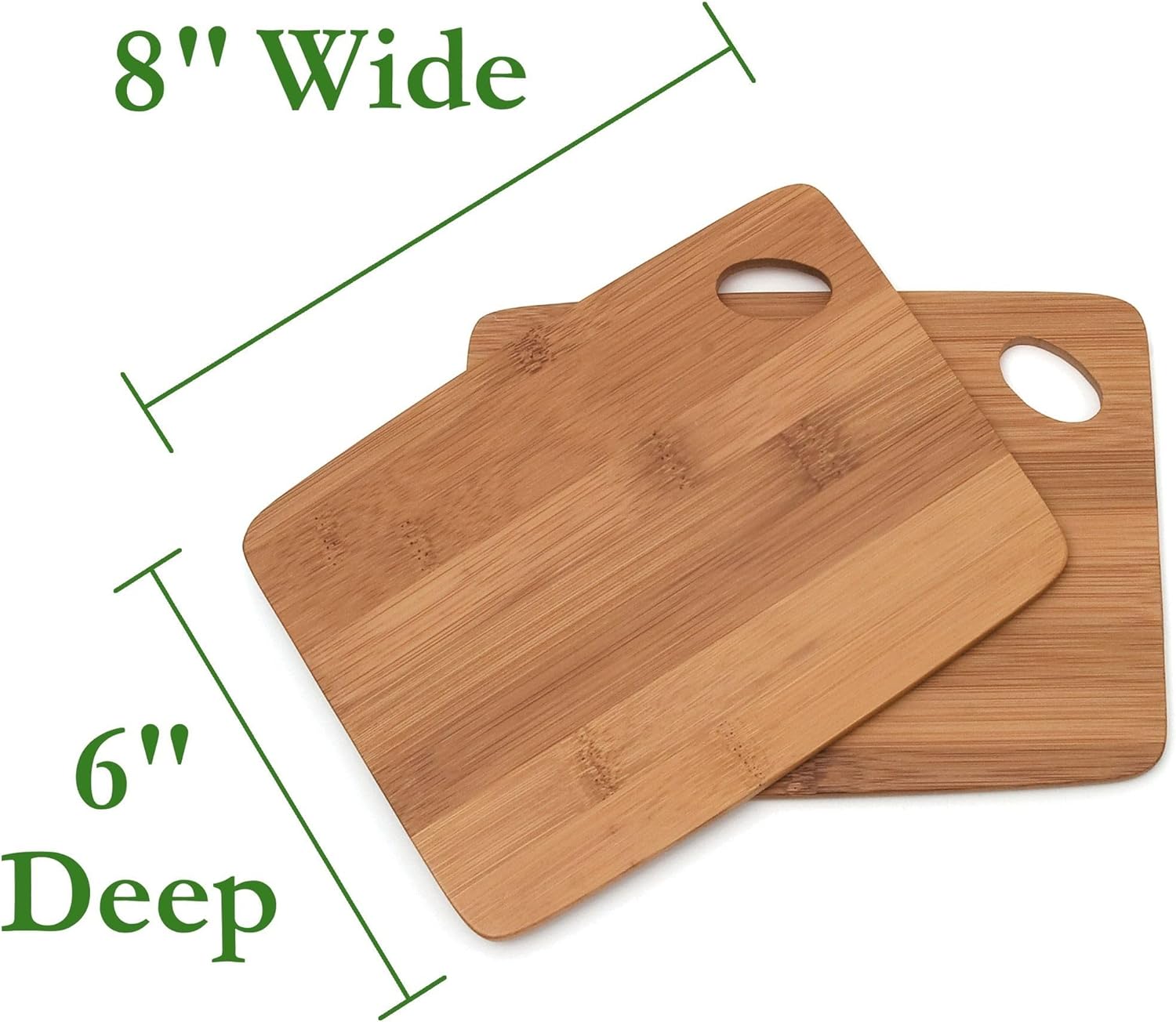 Lipper International Bamboo Wood Thin Kitchen Cutting Boards with Oval Hole in Corner, Set of 2 Boards, 6" x 8" x 0.25" - Image 2
