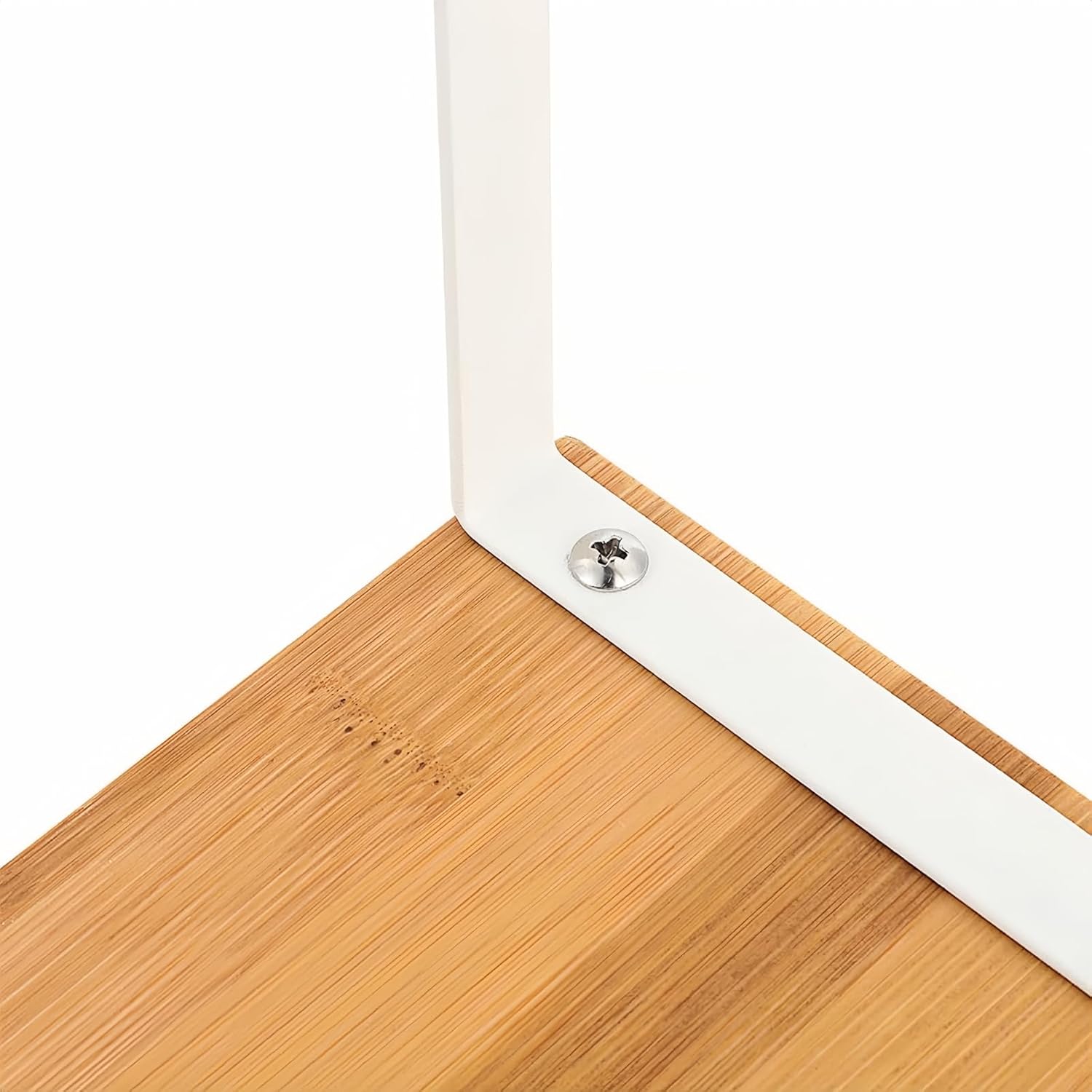 NEX Bamboo Kitchen Cabinet and Counter Shelf Organizer, Stackable & Expandable, Set of 4, White and Natural - Image 7