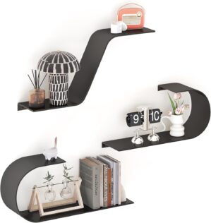 Black Floating Shelves Set of 3, Bl...