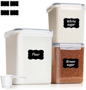 3 PCS Airtight Flour and Sugar Cont...