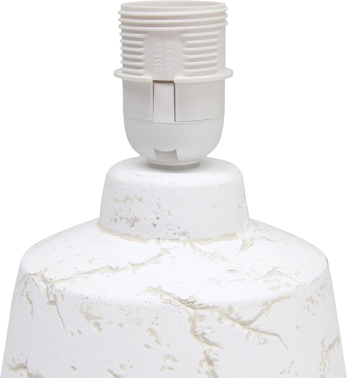 Simple Designs LT1171-OFF 13.78" Chic Glow Marble Inspired Concrete Table Lamp with Fabric Shade, for Bedroom, Office, Living Room, Compact Accent Lighting, Off White - Image 8
