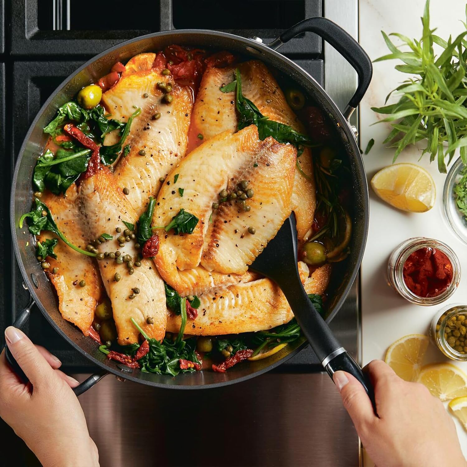 KitchenAid Hard Anodized Nonstick Cookware/Pots and Pans Set, 10 Piece - Matte Black - Image 8
