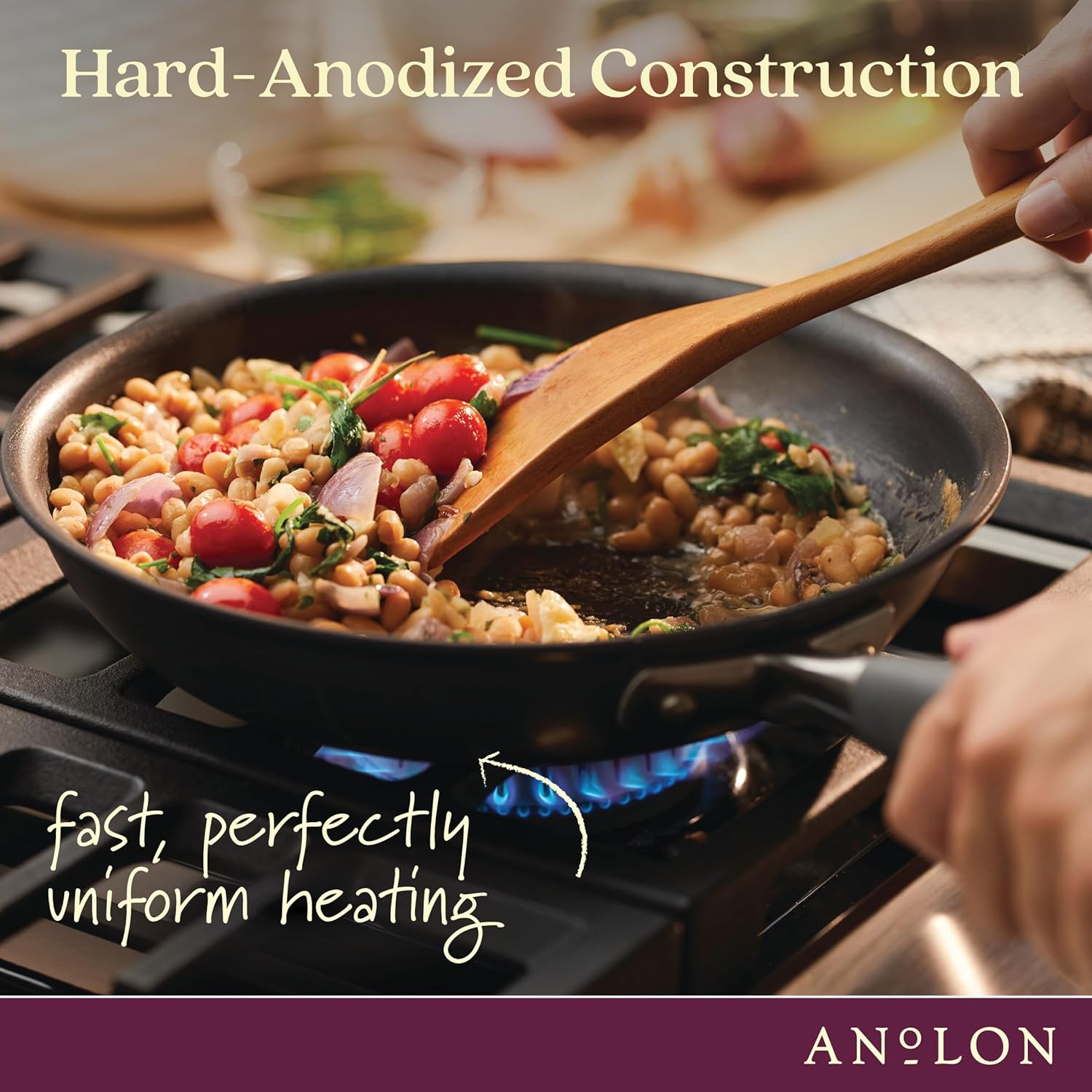 Anolon Advanced Home Hard Anodized Nonstick Cookware Set, Pots and Pans Set, 9-Piece, Moonstone - Image 7