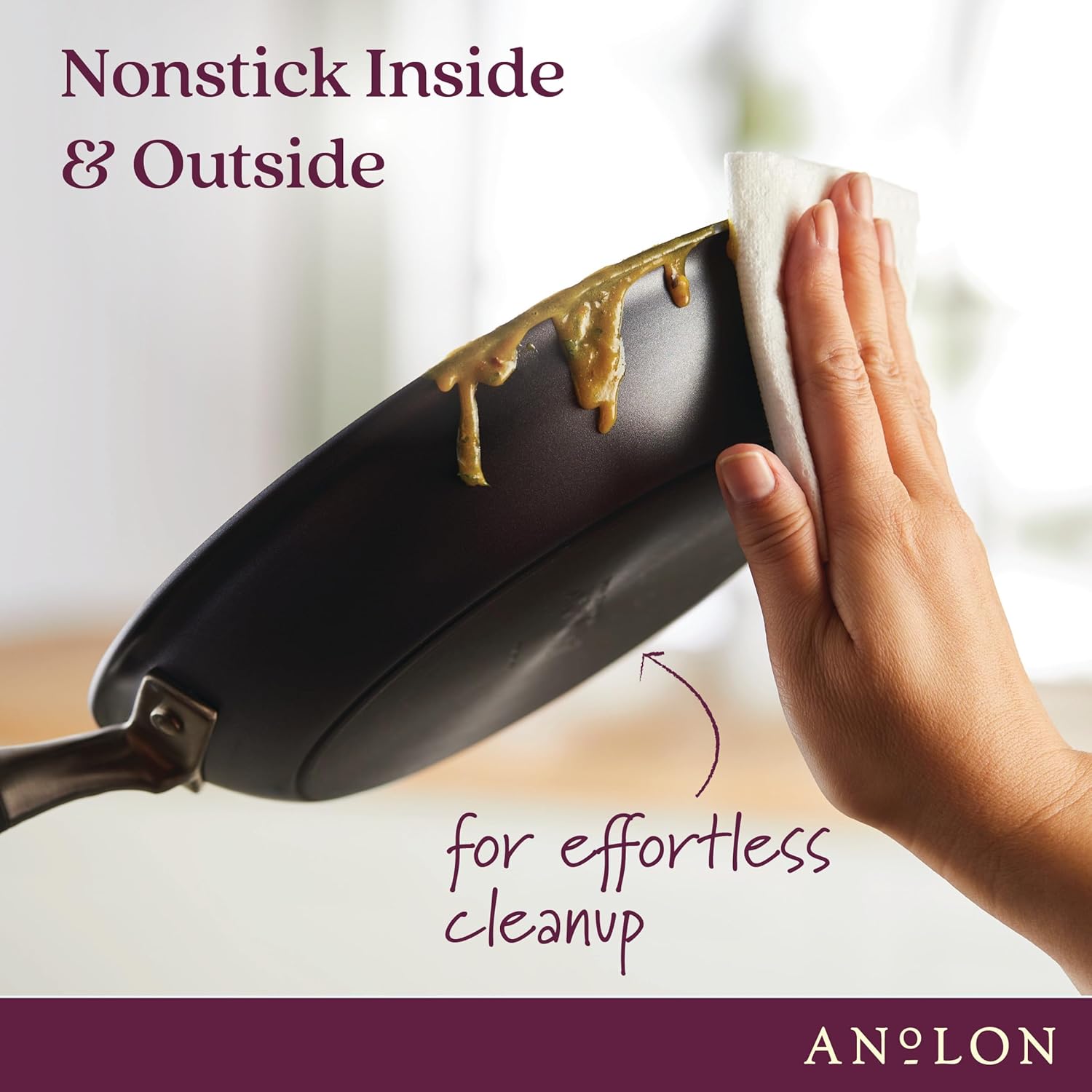 Anolon Advanced Home Hard Anodized Nonstick Cookware Set, Pots and Pans Set, 9-Piece, Moonstone - Image 3