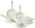Amazon Basics Ceramic Nonstick Cookware, 8-Piece Set of Pots and Pans, Dishwasher and Oven-Safe, All Cooktop Induction Friendly, Ivory