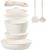Ceramic Cookware Set Non Stick 8Pcs Pots and Pans Set Detachable Handle Induction Kitchen Cooking Set with Frying Pans Oven Dishwasher Safe, PFAS/PFOA Free, Cream White