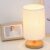 Desk Lamp Wooden Table Lamp 40W Ambient Night Light Minimalist Lamps for Nightstand Modern Aesthetic Bedside Lamps Night Stand Lamp Mood Lighting Home Bedroom Decor Cute Stuff (Khaki)