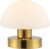 JONATHAN Y 5.75″ Brass Gold/White Rechargeable Portable LED Table Lamp, Cordless Mushroom Accent Light for Bar, Nightstand, with Frosted White Glass Shade (JYL7113C)