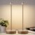 2Pack Rechargeable Cordless Table Lamp, Portable Powered LED Battery 6000mAh Metal USB Desk Lamp, 3 Levels Brightness Light for Restaurants Outdoor (2pack Titanium)
