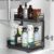 Under Sink Organizer Kitchen, 2 Tier Under Sink Organizers and Storage, Pull out Cabinet Organizer Shelf, Metal Drawer for Kitchen Bathroom Pantry Cabinet Closet Organization Rack, Black, 1 Pack