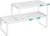 SONGMICS Spice Racks, Set of 2 Expandable Kitchen Countertop Shelves, Small Cupboard Organizers, Metal, Space-Saving Tabletop Shelves, Matte White UKCS402W01