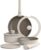 bella 8 Piece Cookware Set, Fits-anywhere™ Kitchenware w EverGood™ Ceramic Nonstick Coating​, Removable Handles, Dishwasher & Oven Safe, All Stovetops Compatible, Glass Lids w Silicone Rims, Oatmilk