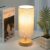 Bedside Table Lamps, Table Lamp for Bedroom, Lamps for Night Stands with Linen Lampshades, Small Table Lamp for Living Room, Office (Bulb Excluded) (Wood)