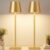 Gold Cordless Rechargeable Table Lamp, 2 Pack Portable Desk Lamp with 5000mAh Battery, Touch Control Stepless Dimming, Wireless Night Light for Dining, Outdoor Camping, Coffee Shop, Waterproof Design