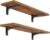 HOOBRO Floating Shelves for Wall, 15.4″ Wall Mounted Shelves Set of 2, Hanging Storage Shelf with Metal Brackets, Wooden Shelf for Living Room, Bedroom, Bathroom, Rustic Brown and Black BF42BJP201G1