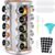 Spice Rack Organizer with Jars for Cabinet (20Pcs) Revolving/Rotating Seasoning Organizer, Stainless Steel/Wooden Countertop Rack Tower Organizer for Kitchen Pantry with Reusable Labels/Funnel/Brushes