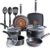 T-fal Signature Nonstick Cookware Set 12 Piece, Oven Broiler Safe 350F, Pots and Pans, Kitchen Cooking Set w/Fry Pans, Saucepans, Saute Pan, Dutch Oven, Griddle, Kitchen, Home, Dishwasher Safe, Black