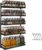 X-cosrack Wall Mount Spice Rack Organizer 5 Tier Height-Adjustable Hanging Spice Shelf Storage for Kitchen Pantry Cabinet, Dual-Use Seasoning Holder Rack with Hooks, Black-Patented
