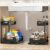 Ceetug Under Kitchen Sink Organizers and Storage Pull Out 2 Tier Metal Bathroom Cabinet Organizer (Black, 2 Pack)