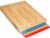 Cooler Kitchen Wooden Cutting Boards for Kitchen with 6 Flexible Plastic Mats – Meal Prep and Serving, Easy Clean Bamboo Cutting Board and Dishwasher Safe Plastic – Large Wood Cutting Board Set