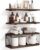 Fixwal Bathroom Floating Shelves Over Toilet, 15.8in Farmhouse Rustic Wood Shelves, Wall Decor for Bathroom, Living Room, Bedroom and Kitchen (3 Plus 1 Tier Dark Brown)