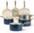 Gotham Steel 12 Pc Ceramic Cookware Set Nonstick, Ceramic Pots and Pans Set Non Stick with Steamer for Cooking, Non Toxic PFOA PFOS Free, Premium Stay Cool Handles, Oven & Dishwasher Safe