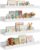 4-Pack Scalloped Shelves, Nursery Shelves for Wall, Floating Nursery Book Shelves for Kids, White