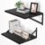Heimlove Black Deep Floating Shelves for Wall, 16W x 12D Wood Wall Shelves Set of 2, Wide Floating Bookshelf for Living Room, Kitchen, Office, Bedroom and Decor Storage, with Metal Bracket – Black