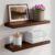 Homeforia Walnut 18 inch Floating Shelf, High End Solid Real Wood 18inch Floating Shelves for Wall Mounted, Dark Brown 18 inches Long Floating Shelves, Heavy Duty Bracket, 18 X 6.5 X 1.75 in, Set of 2