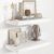 Fun Memories White Floating Shelves 24 Inch Long, 9.3 Inch Deep Floating Shelf for Lving Room, Bedoom, Kitchen, Deep Wall Shelves for Bathroom, 2 Pack Storage Display Shelf for Books, Decors
