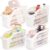 Coloch 4 Pack Plastic Under Sink Organizer with Wheels, Roll Out Bottle Organization Bins Narrow Kitchen Cabinet Organizers Multifunctional Plastic Organizer Basket for Under Sink, Kitchen, Bathroom