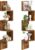 HOOBRO Corner Shelf Wall-Mounted, Set of 2 Floating Corner Shelves for Wall, 4-Tier Corner Bookshelves for Living Room, Bedroom, Bathroom, Home Office, Rustic Brown BF25BJP201
