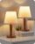 12″ Wood Bedside Table Lamps Set of 2, Small Desk Lamps for Small Places, 3 Color Temperatures with Memory, Beige Linen Shade & E26 Bulbs, for Bedroom Living Room Office LE13TLP205