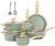DishDelight Green Induction Pots and Pans Set, 12 Piece Cooking Pot and Pan Set Nonstick, Granite Kitchen Cookware Set Non Toxic, PFOA&PFOS Free