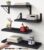 BAYKA Wall Mounted Floating Shelves, Wood Floating Wall Shelf for Books & Decor, Small Space-Saving Display & Organizer（Black，Set of 4）