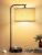 Innqoo Tall Table Lamp with USB Port and Outlet, Dimmable Nightstand Bedside Lamps with Linen Lampshade, Desk Lamp for Bedroom, Living Room, Guest Room, Home Office, LED Bulb Included