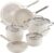 KitchenAid Hard Anodized Ceramic Induction Nonstick Pots and Pans with Saucepans, Frying Pans, Stockpot, and Lids, Dishwasher Safe, 9 Piece Cookware Set with Stainless Steel Handles – Porcelain White