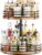 Lazy Susan Turntable Organizer Adjustable – 2 Tier Wood Rotating Spice Rack 12 Inch Lazy Susan for Kitchen Countertop Cabinet Pantry Cupboard Dining Table Bathroom Coffee Bar Home Storage