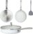 FAB&DELUXE 5Pcs Nonstick Cookware Set, Aluminum Nonstick Pots and Pans with Glass Lids, All Stovetops Compatible, Non-toxic Healthy Kitchen Cooking Sets, PFAS and PFOA Free